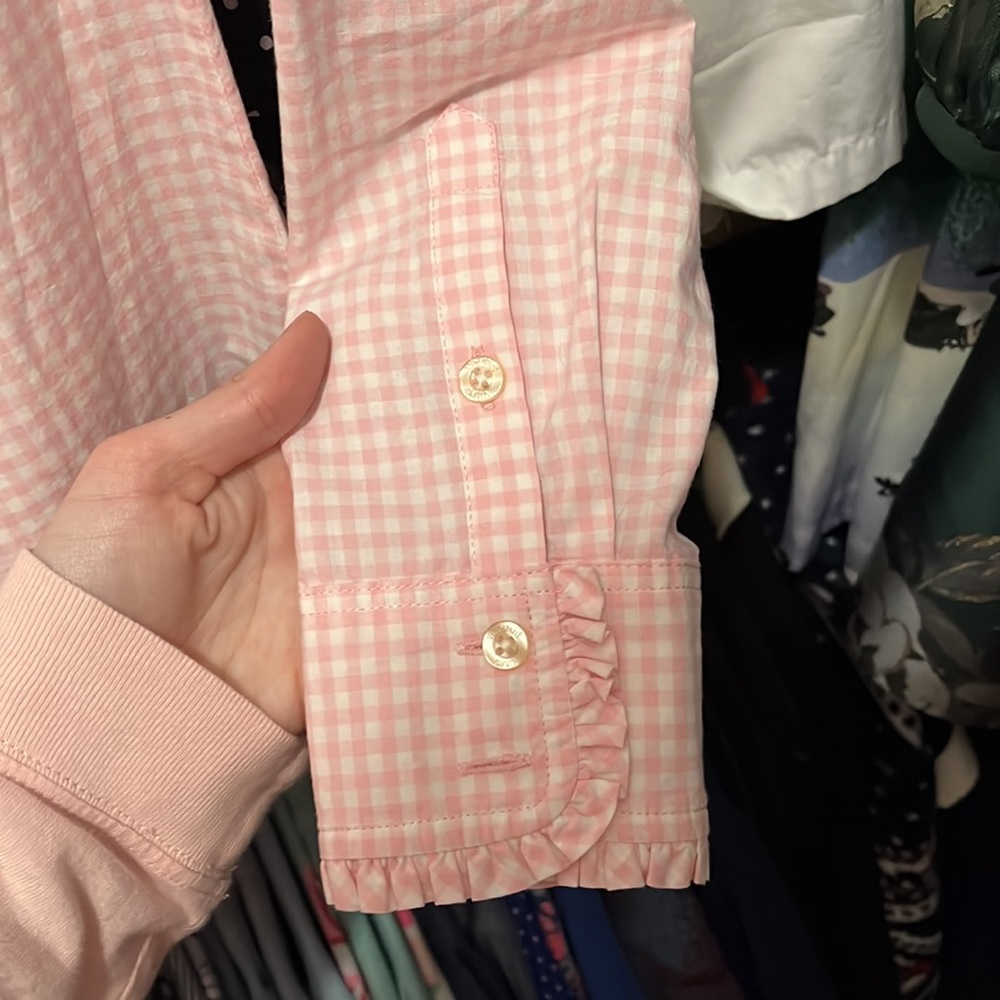 Pink gingham button down - Picture 5 of 7